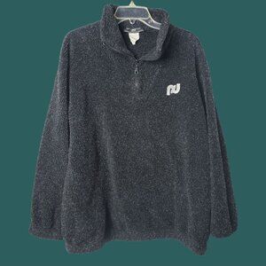 Porsche Design Vtg Pullover Sweater W/ Quarter-Zip & Embroidered Logo Blk Large